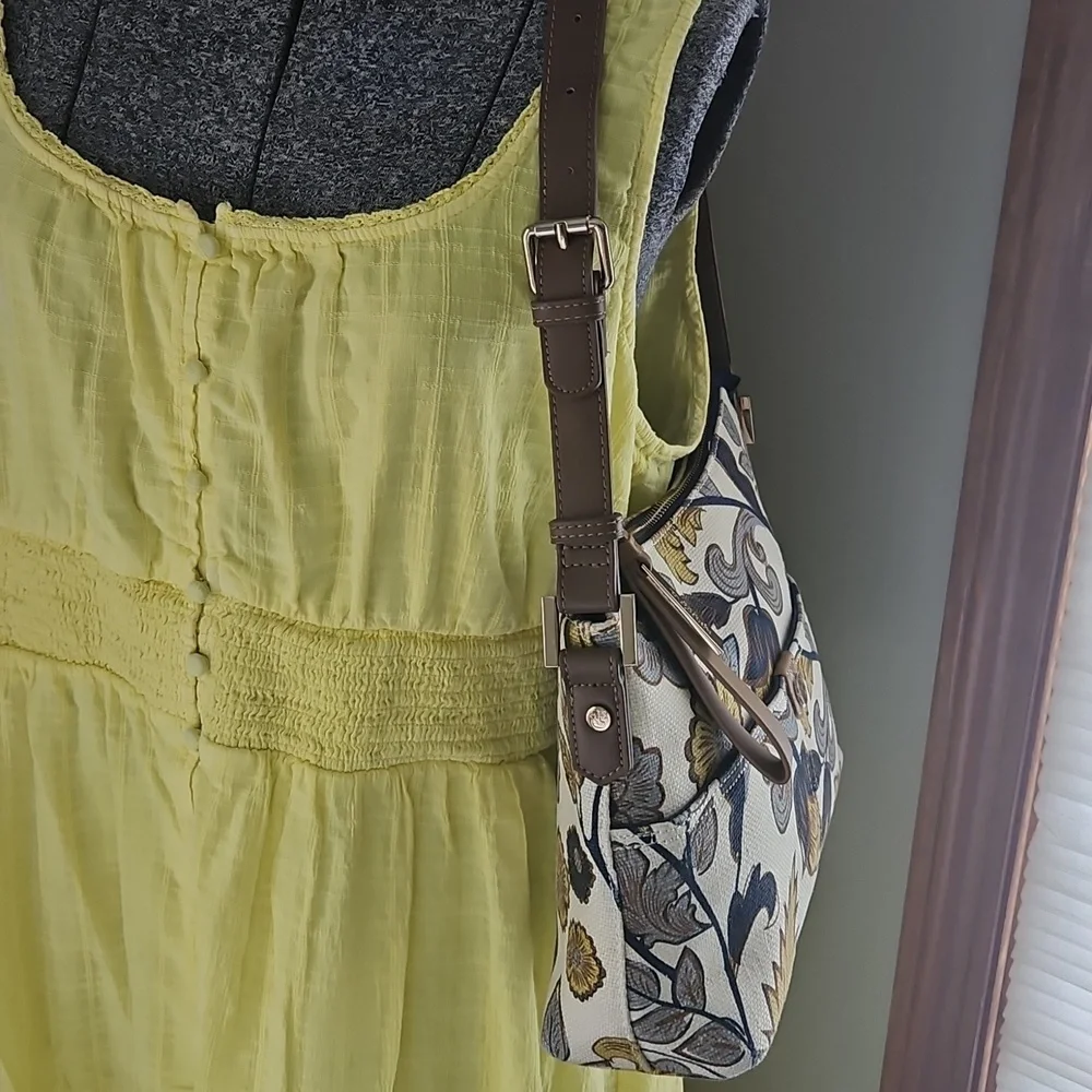 Spartina 449 Linen and leather Floral Shoulder bag